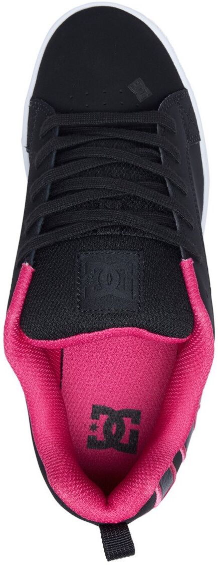 Sneaker DC SHOES "Court Graffik", Herren, Gr. 11(43), pink (schwarz, pink stencil), Obermaterial:55, 91% Leder, 38, 75% Synthetik, 5, 34% Polyester., Schuhe Sneaker