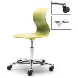 Kinderstuhl Pro 5 kiwigrün Aluminium polliert (+40€) Hart mit schwarzer Abdeckun...