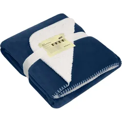 James & Nicholson Velours Decke JN955 navy/natural one size