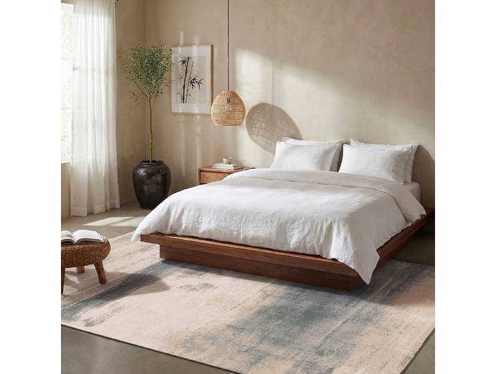Kurzflorteppich Kira Grau/Beige 200 x 290cm recyceltem Polyethylenterephthalat