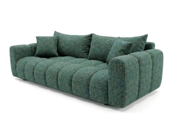 SOFILAND Cosmo Schlafsofa mit Bettkasten 240 cm (Grün) Liegefläche 200 x 135 cm, HR-Schaum T30, Strukturstoff Puente, Anlieferung bis in die Wohnung