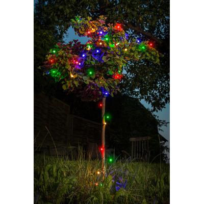 KONSTSMIDE LED-Lichterkette, schwarz, Dioden 80 Stk. Flammen 80 Stk., Kabellänge 5m x Gesamtlänge 11,32m, Lichterketten, LED Globelichterkette, runde Dioden, 80 bunte Dioden