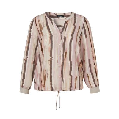 Schlupfbluse FRAPP "FRAPP Bluse", Damen, Gr. 50, bunt (powder multicolor), regular fit, Blusen Schlupfbluse, Große Größen