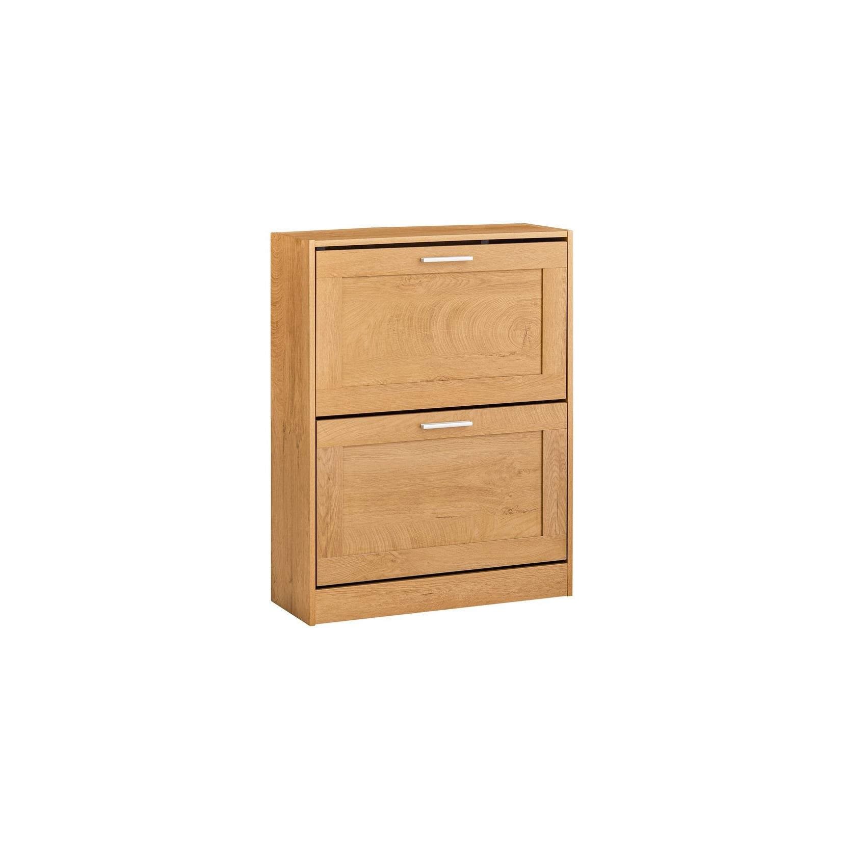 SoBuy Schuhschrank mit 2 Türen Holzfarbe 59,5x23x79,5cm Funktional