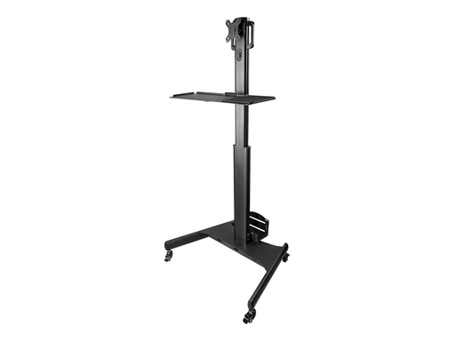 StarTech.com Computertisch mit Rollen und Monitorhalterung, CPU/PC-Halter, Tastaturablage - Ergonomischer höhenverstellbarer Computerwagen - Rollender mobiler Steharbeitsplatz auf Rädern (WKSTNCART) (WKSTNCART)
