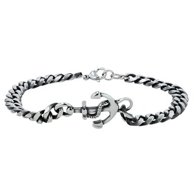 Armband ADELIA´S "Armband – Panzerarmband aus Edelstahl 22 cm", silber, Armbänder, Herren, 22cm, Edelstahl, Armband, Ideal zum Verschenken – schlicht und stilvoll