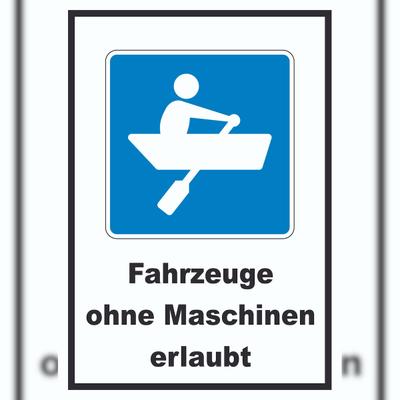 HB-Druck Ruderboote erlaubt Symbol und Text A3 (297x420mm)