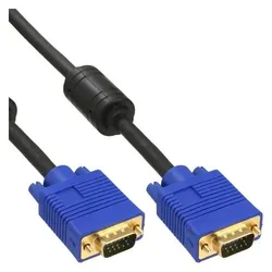 InLine VGA — VGA (15 m), Videokabel, Schwarz, Blau