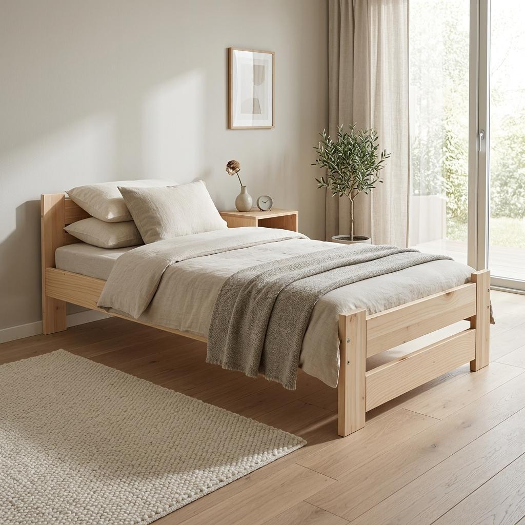 Need Sleep Massief houten enkelbed van grenenhout 90x200 cm