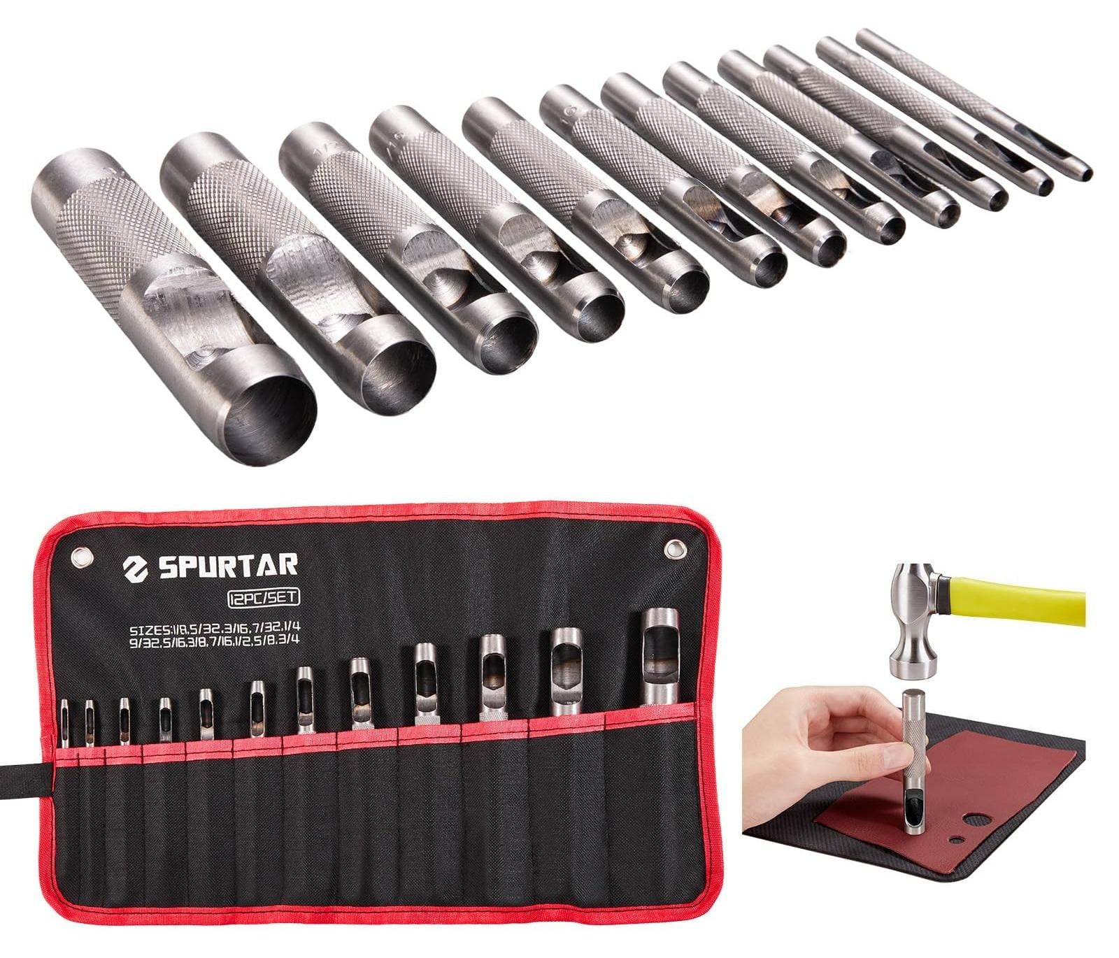 Merkloze Heavy Duty Leder Gatenset - 12 stuks Gasket Punches