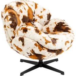 KARE DESIGN Sessel Cow 41569 Fell Braun, Weiß Braun /