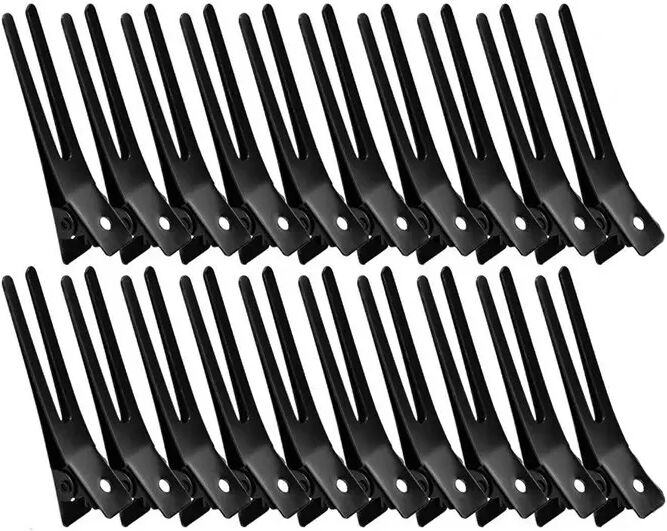 INF 20 Pinces à Cheveux - Pinces de Coiffure Métalliques à Double Broche Le noir