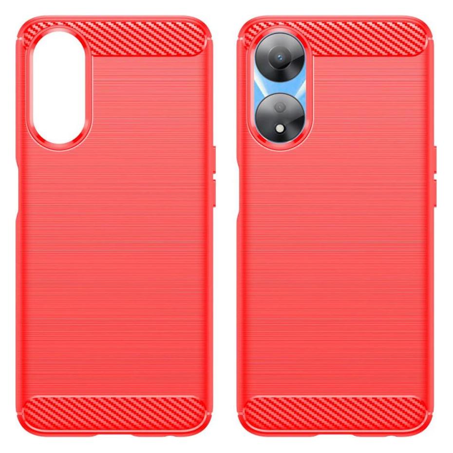 Cover-Discount OPPO A58 5G / A78 5G - Metall Carbon Look Hülle rot (Oppo A78 5G) (660137684B)