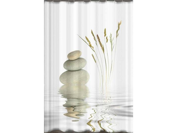 Duschvorhang Wellness Stone 120 x 200 cm, Mehrfarbig, 120x200 cm, Heimtextilien, Badtextilien, Duschvorhänge