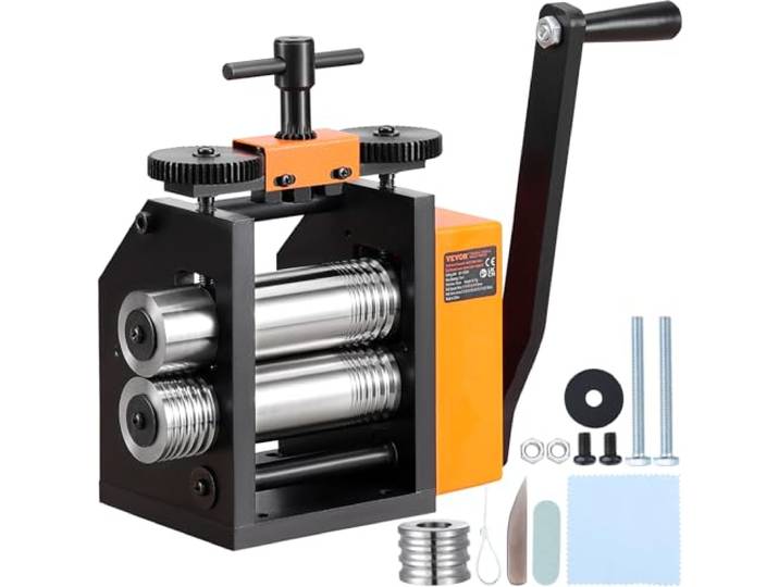 VEVOR Sieradenlamineermachine breedte 76 mm sieraden lamineermachine dikte 0,1-7 mm verstelbare tandwielverhouding 1:2 voor sieraden maken plaatwerk goud zilver ring armband werkplaats