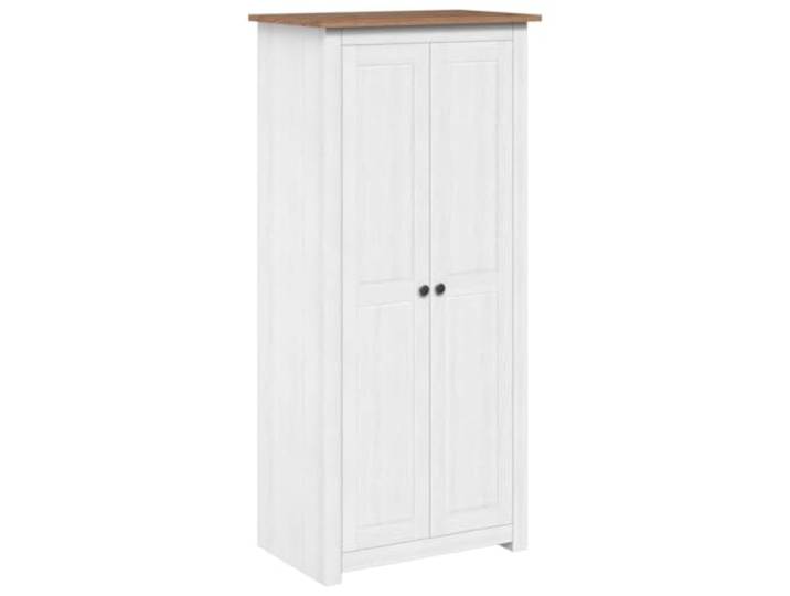 KFPOERTFGD Kiefer Massiv Kleiderschrank, 80x50x171.5 cm Aufbewahrung Weiß Platzsparendes Design, Inklusive Kleiderstange, Für kleine Schlafzimmer