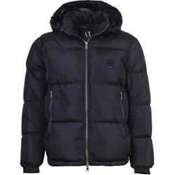 A|X ARMANI EXCHANGE Herren Daunenjacke - Steppjacke mit Kapuze, Reißverschluss, Echte Daunen, Warm Gefüttert Blau / XL