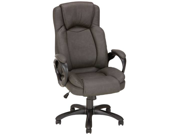Chefsessel Lederlook Grau