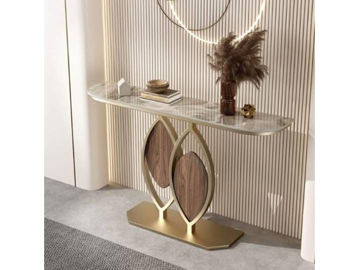 MDEUFYWEGB Eingangstisch im modernen Stil; schmaler Konsolentisch. Tisch mit Metallgestell im Eingangsbereich, schmaler Flurtisch, schlichter Sofatisch.(C,100cm/39.4in)
