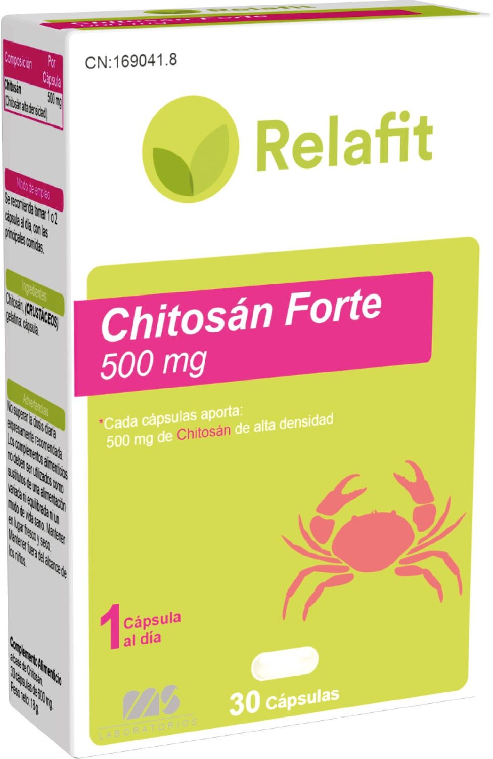 Relafit Chitosán Forte 500 mg 30 caps