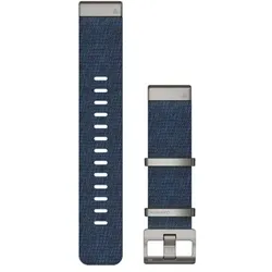  QuickFit 22-Uhrenarmbänder Nylon Dunkelblau mit Teilen aus Edelstahl 