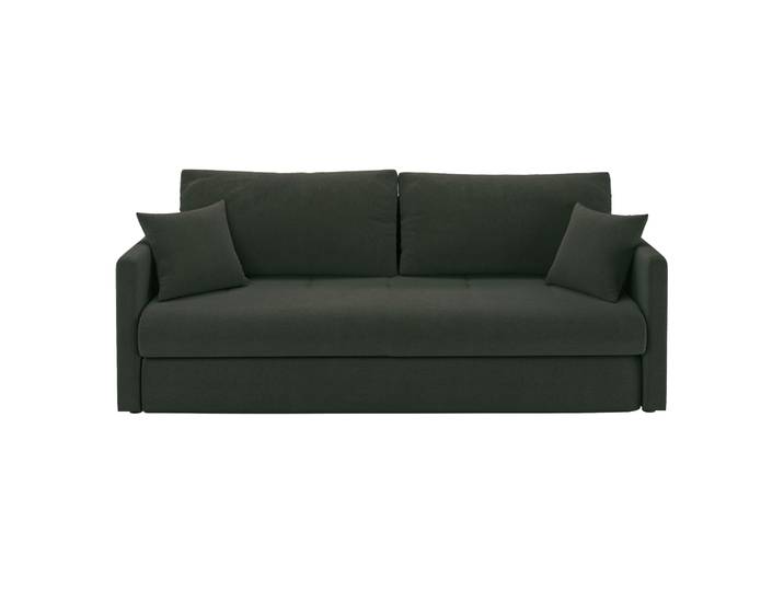 Dreisitziges ausklappbares Sofa Lorro mit Stauraum, dunkelgrüner