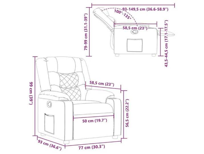 Solde août  Fauteuil inclinable Charge 150kg 77x93x99 cm - Fauteuil Releveur Relax Rouge bordeaux Tissu 26184957