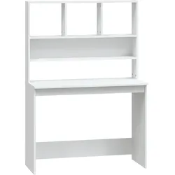 Helloshop26 - Schreibtisch Arbeitsplatz Computermöbel Schreibtisch mit Regalen 102 x 45 x 148 cm weißes Holzwerkstoff 02_0023483
