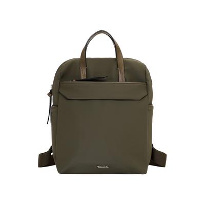 Rucksack TAMARIS "Rucksack TAS Margitta", Damen, Gr. B/H/T: 26cm x 35cm x 13cm, grün (oliv 960), Polyurethane, Rucksäcke Rucksack