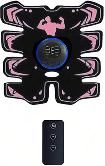 Quick Pick Pro CorePulse EMS Muscle Stimulator USB Rechargeable Abdominal Muscle Trainer Belt remote Control pink