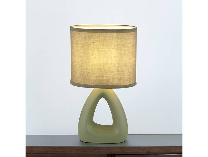Lampe de table Triangle 10 x 30 x 17cm Vert/Vert Tissu structuré LED E14