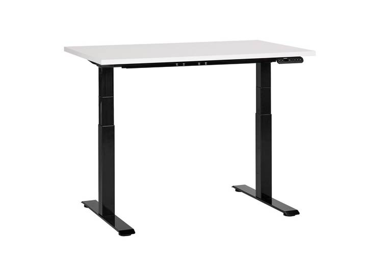 SCHREIBTISCH weißschwarz 120/72 cm elektrisch höhenverstellbar Destin III