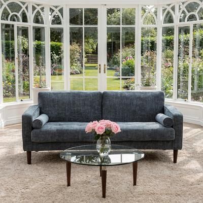 DREAMSIDEA Modern Loveseat with Bolster Pillows