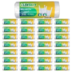 CLENTAX Müllbeutel 25L mit Tragegriff 30 x 30 St