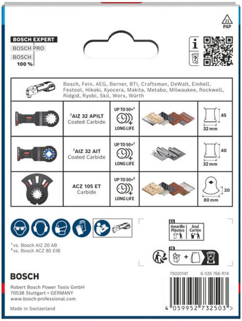 BOSCH EXPERT Set de lames de scie Starlock, 3 pcs (2608902622)