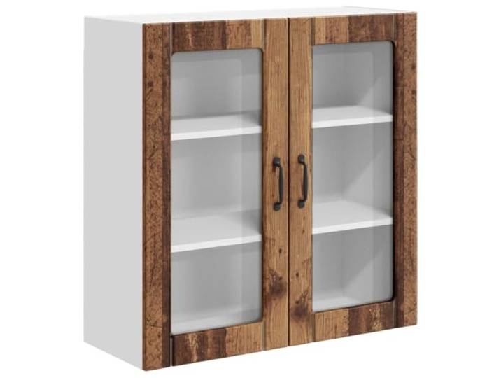 Wandglas-Schrank 80 x 31 x 80 cm LUCCA Altholz mit 2 Türen Holzwerkstoff Holzwerkstoff, elegantes Design, für Innenküchen, moderne Optik, schlichte Funktionalität