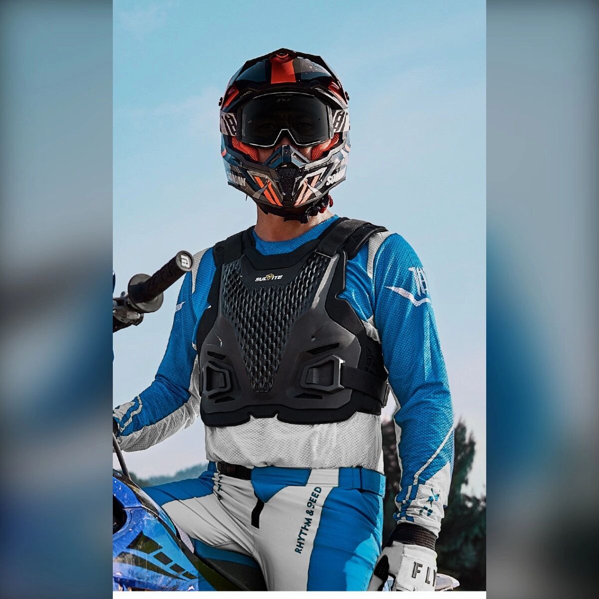 INF Motorrad-Schnellverschluss Schutzweste – Stoßdämpfender Nylon+SBR Brust- und Rückenschutz, verstellbare Taille 101-117cm,