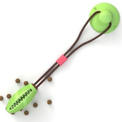 Uplift Treasures Interactive Suction Cup Dog Chew Ball oval A m