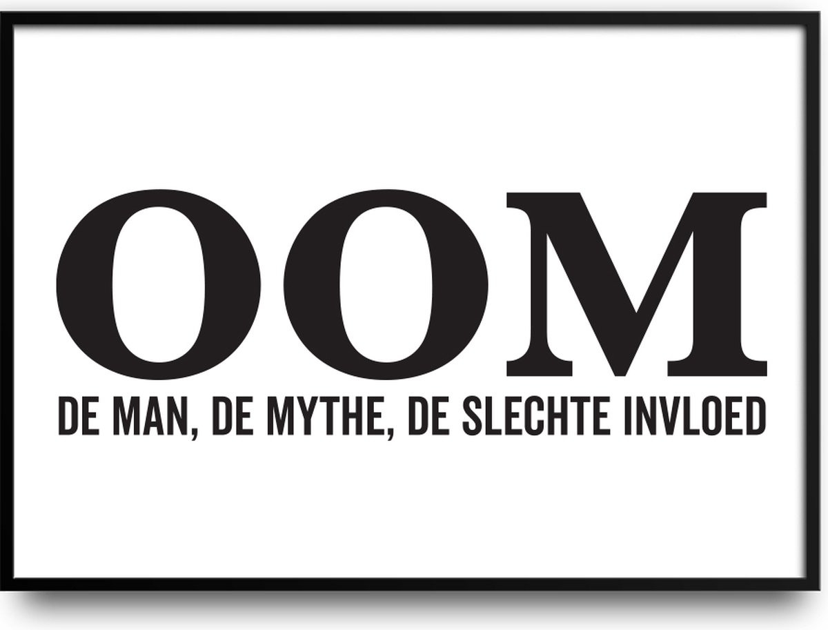 OOM De Man, De Mythe, De Slechte Invloed fotolijst met glas, 40 x 50 cm