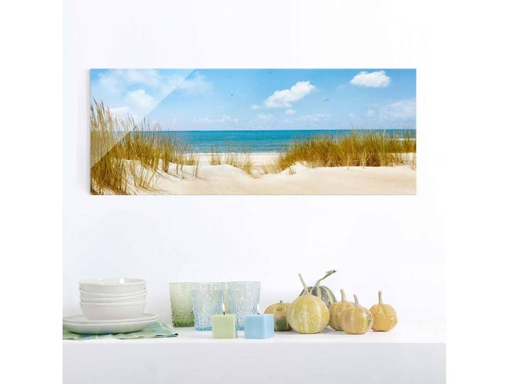 Glasbild Strand an der Nordsee Glasart: Sicherheitsglas Material: Glas Motiv: Wasser, Strände & Meere Muster: mit Motiv Beige 125 x 50cm