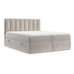 BOXBETT Bari 180/200 cm Hellbeige im Paros Stoff