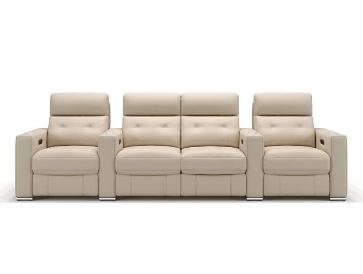 Leder 4-Sitzer Relaxsofa MATERA Heimkino Sofa