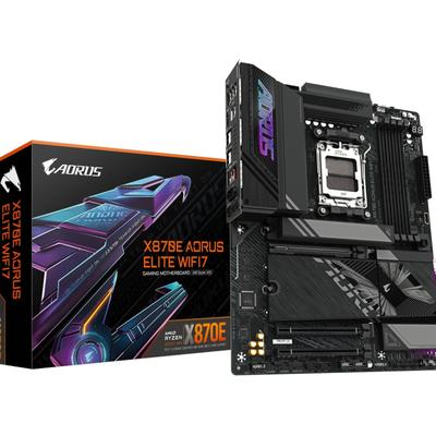 GIGABYTE Mainboard "X870E AORUS ELITE WIFI7 Mainboard - Unterstützt AMD Ryzen 9000 CPUs, 1", schwarz, B:8,5cm H:27,1cm T:33,5cm, Mainboards