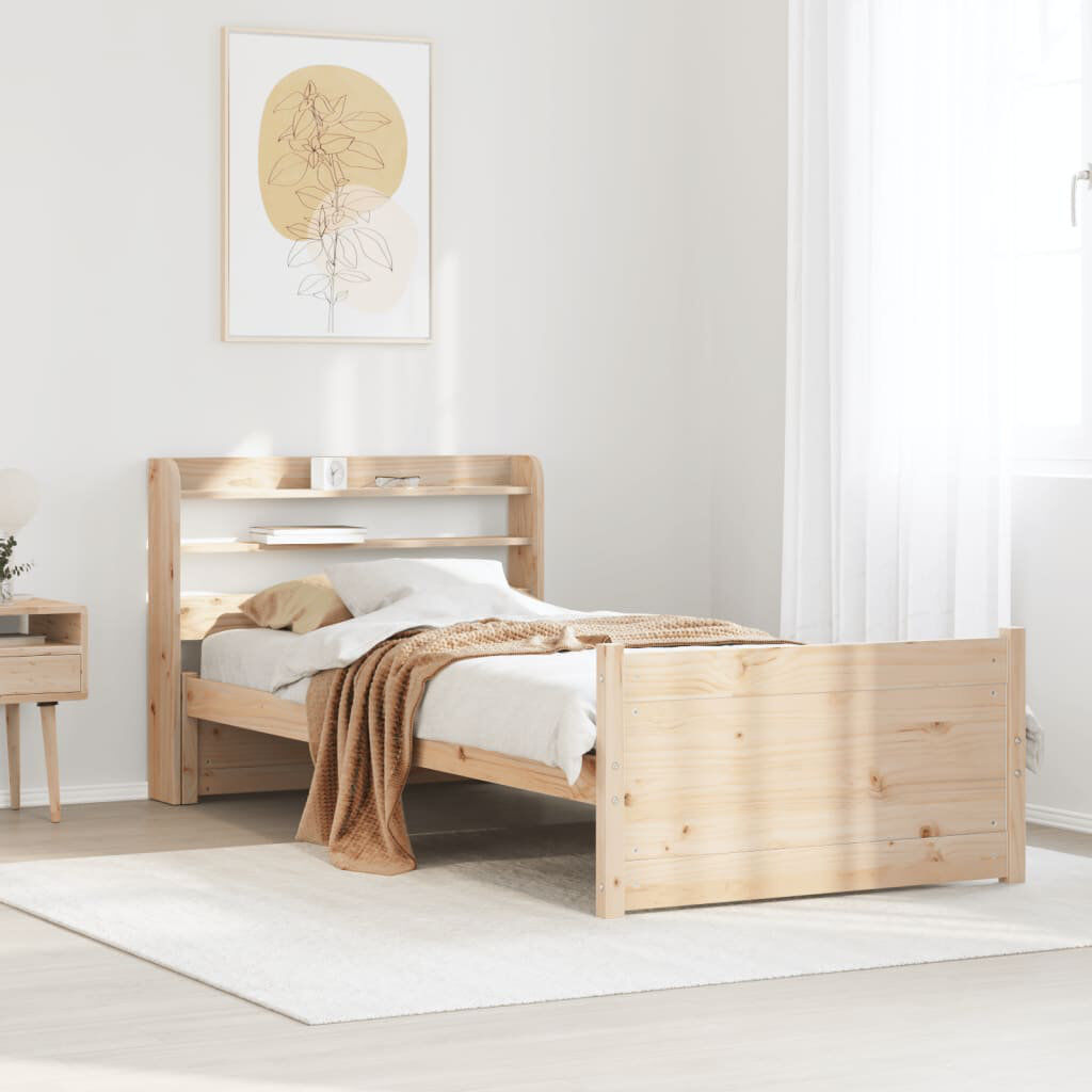 Latitude Run Bed Frame With Headboard Without Mattress Brown 85 x 208cm