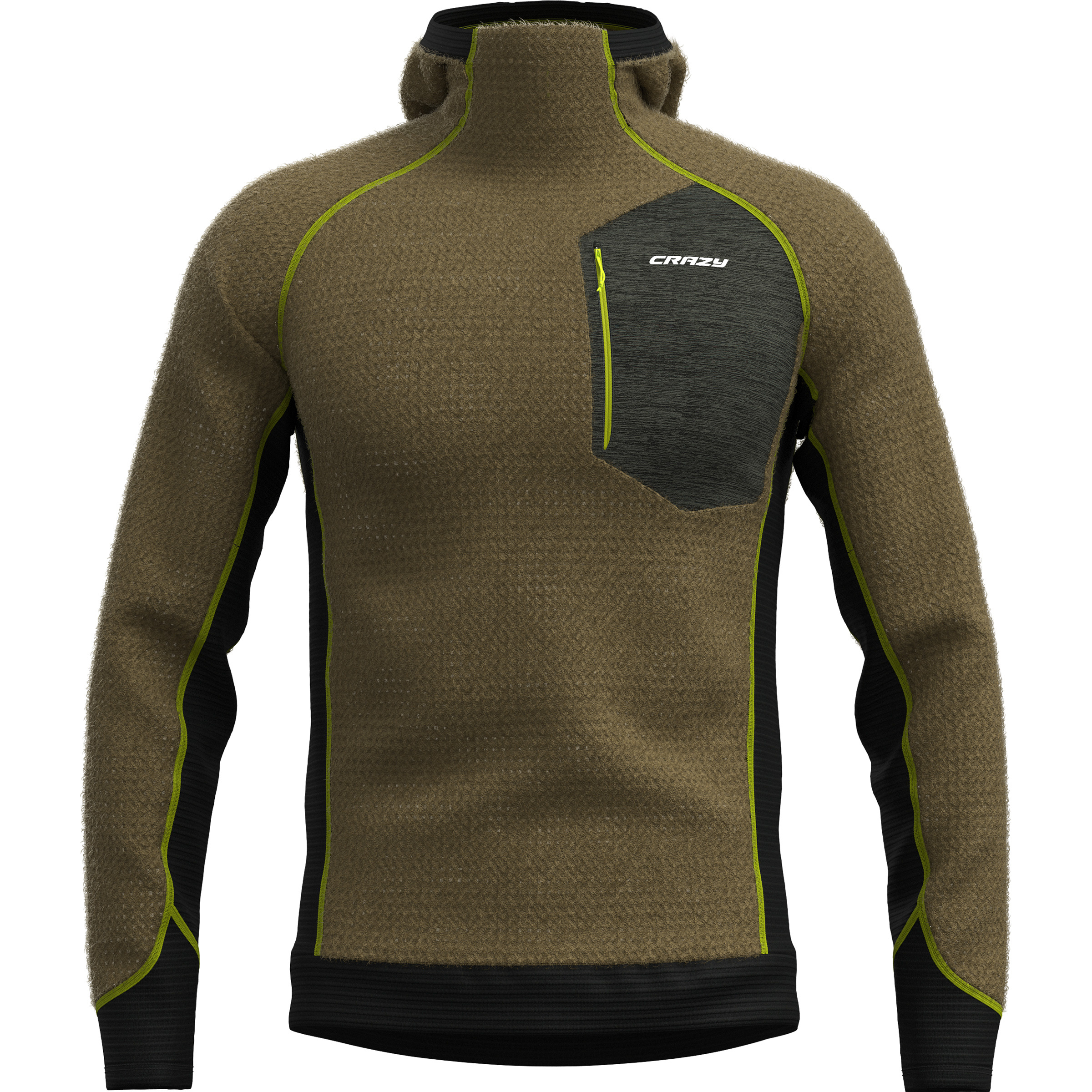 Crazy Vulcan Herren Hoodies oliv Größe XL Trekking Elastisch Polartec