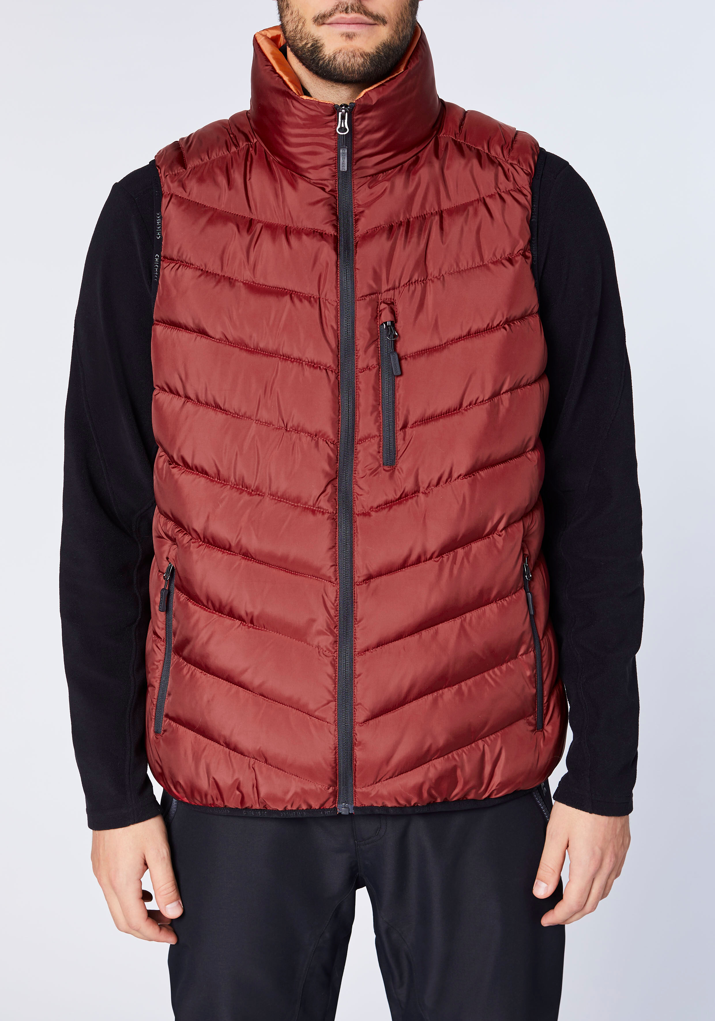 Steppweste CHIEMSEE, Herren, Gr. L (52/54), rot (biking rot), 100% Polyester, Westen Steppweste