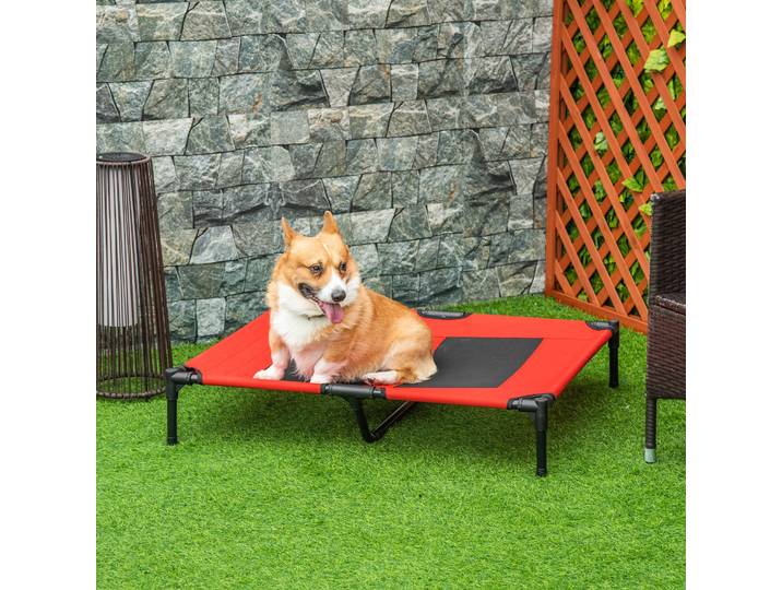 PawHut Lit sur Pieds XXL Rouge pour Chien/Chat