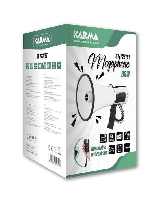KARMA Mini Megafono Gt 1231bt-bianco E Nero