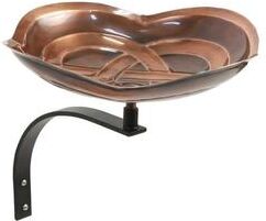 Achla Designs Celtic Dara Knot Birdbath w/Wall Mount Bracket, 13.75 Inch Wide, Antique Copper Finish
