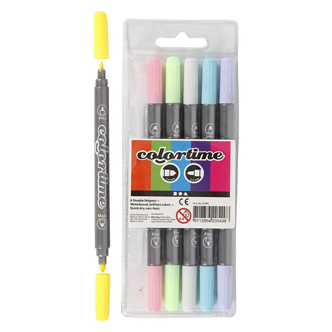 Creativ Company Doppelseitige Marker - Pastellfarben, 6St. (6x) (5712854205498)
